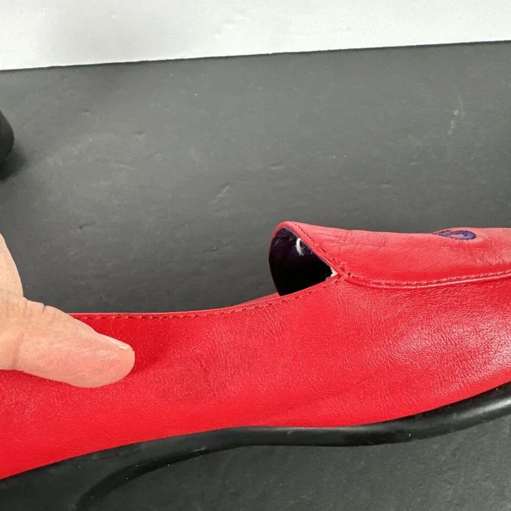 VTG Grashoppers by KEDS RED HAT SOCIETY shoes Red leather size 7.5 M PREOWNED‎